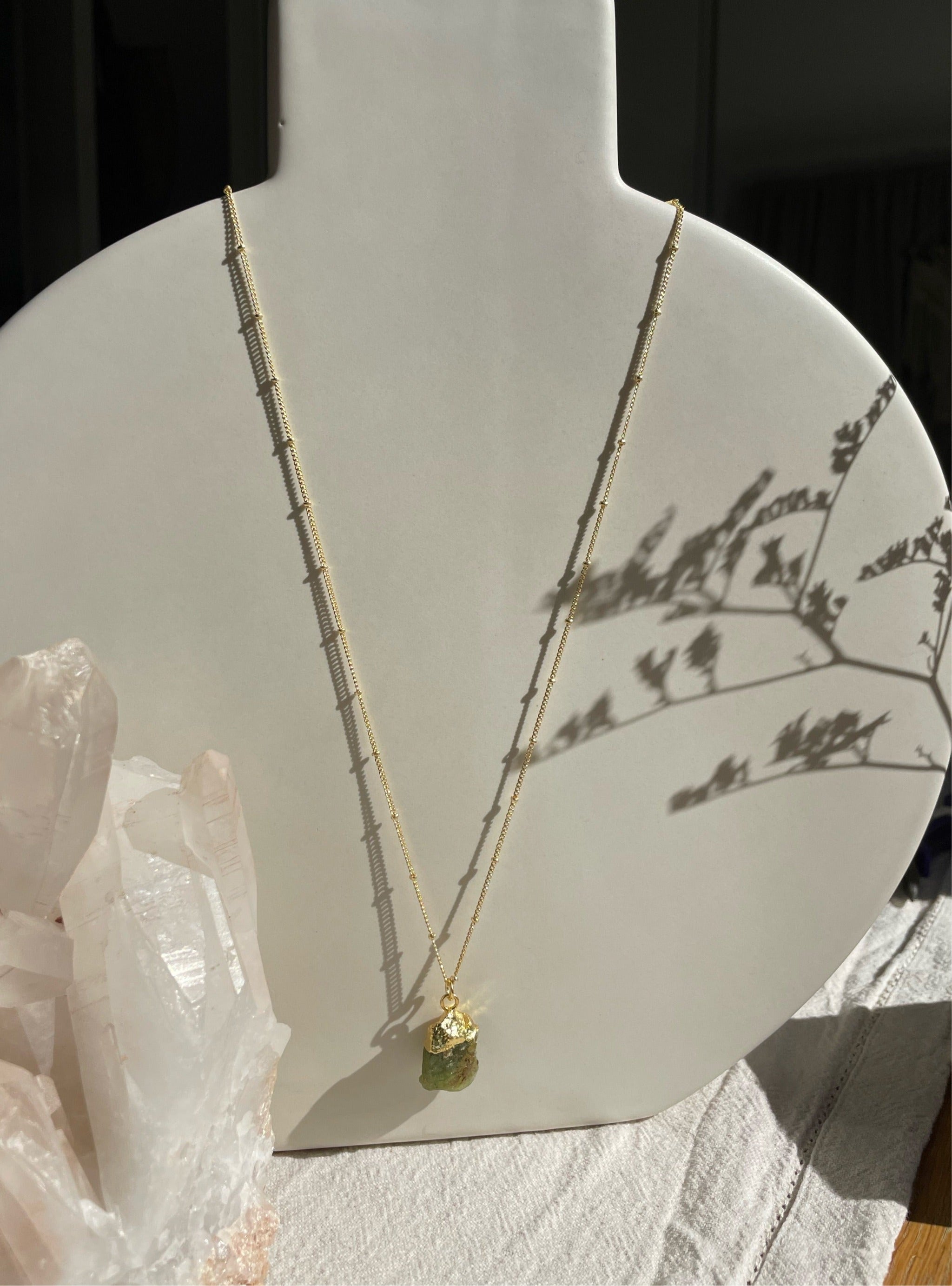 Raw Peridot and Moonstone Y Necklace, Silver or Gold – Fabulous Creations  Jewelry